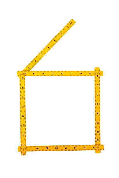istock Carpenter rule looking like number six 104117877