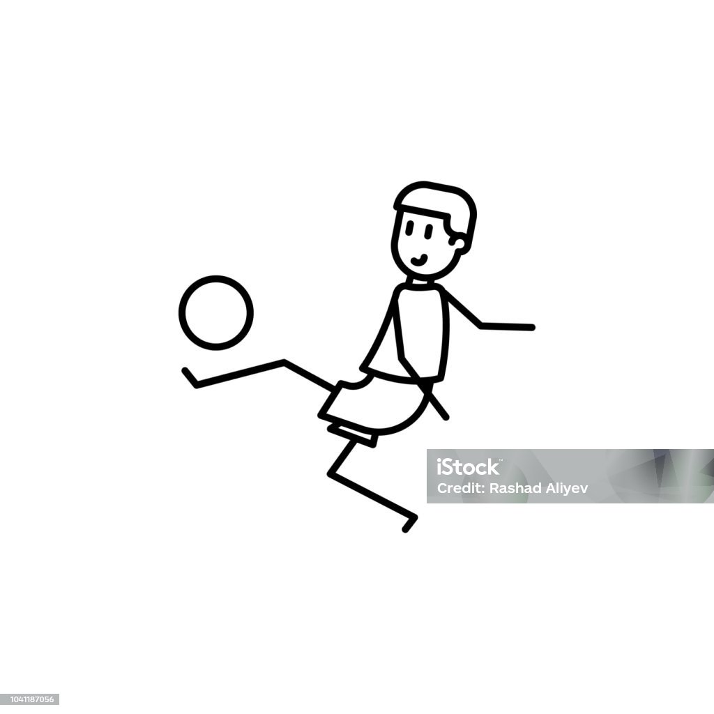 the kicker strikes ball icon. Element of soccer player icon for mobile concept and web apps. Thin line the kicker strikes ball icon can be used for web and mobile the kicker strikes ball icon. Element of soccer player icon for mobile concept and web apps. Thin line the kicker strikes ball icon can be used for web and mobile on white background Athlete stock vector