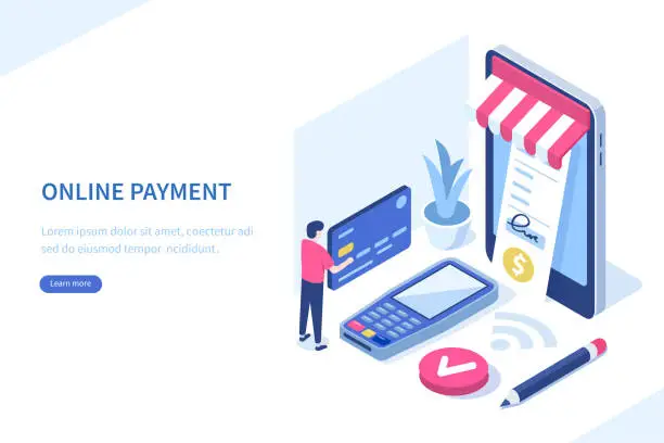 Vector illustration of mobile payment