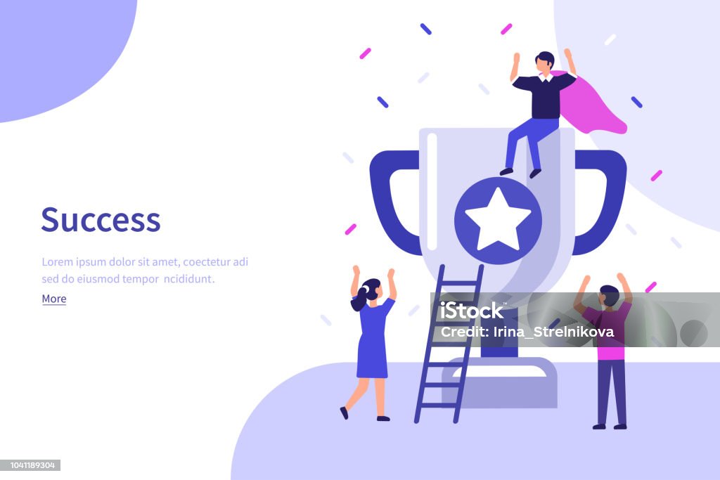 success Success concept banner. Can use for web banner, infographics, hero images. Flat vector illustration isolated on white background. Achievement stock vector