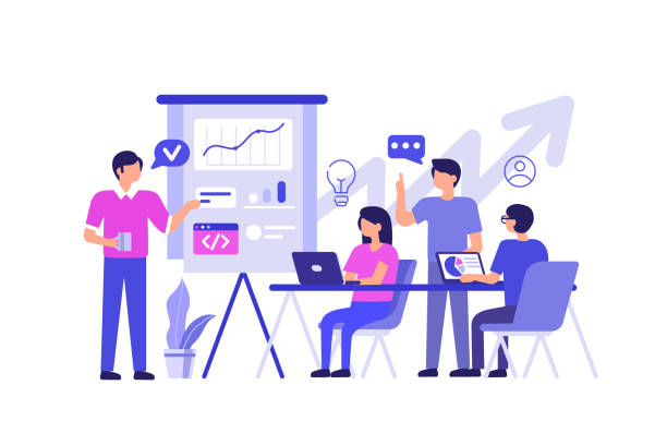 согласованная работа - brainstorming meeting marketing business stock illustrations