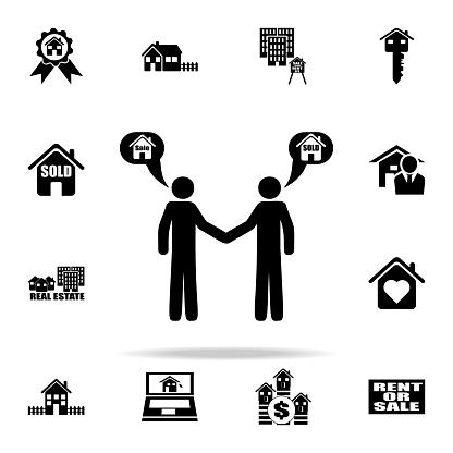 a handshake from the sale of a house icon. Real estate icons universal set for web and mobile on white background