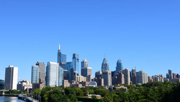 istock Philadelphia skyline on a clear sunny day 1041190460