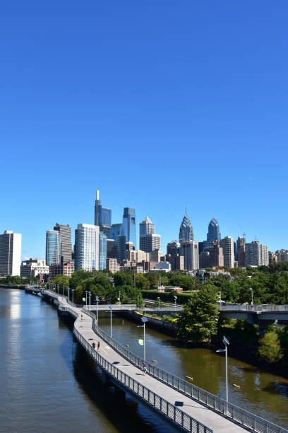istock Philadelphia skyline on a clear sunny day 1041190496