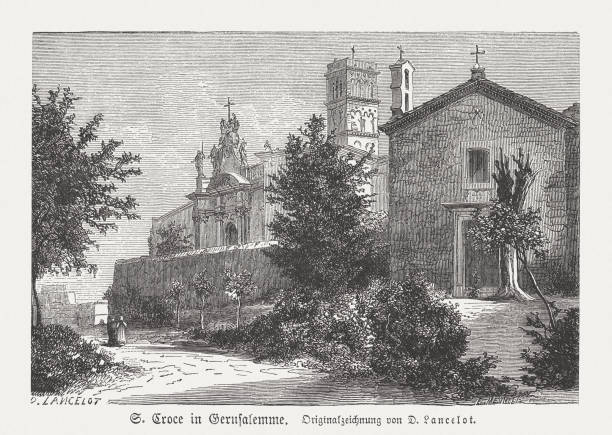 istock Santa Croce in Gerusalemme, Rome, Italy, wood engraving, published 1876 1041190868