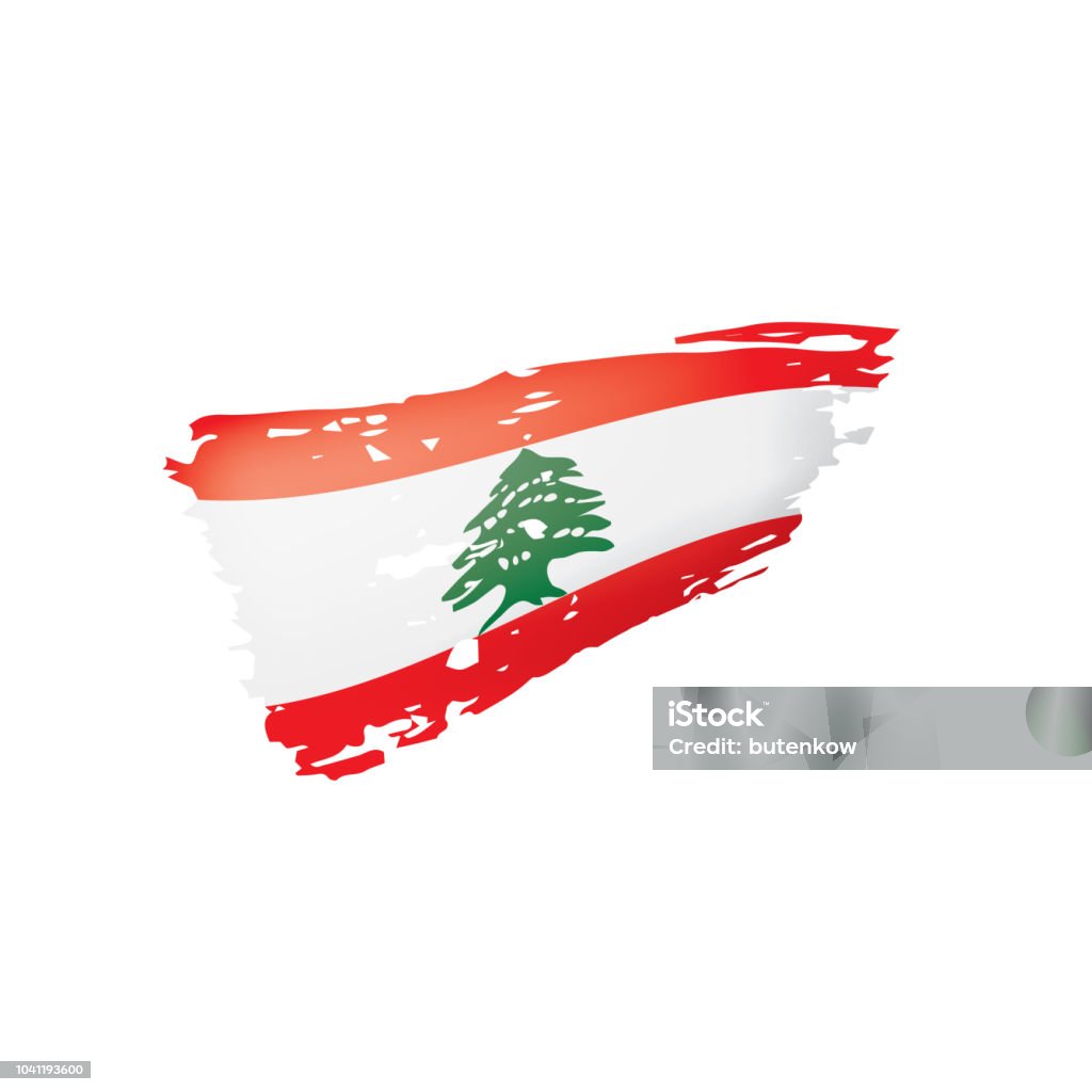 レバノンの国旗は、白の背景にベクトル画像。 - イラスト素材...