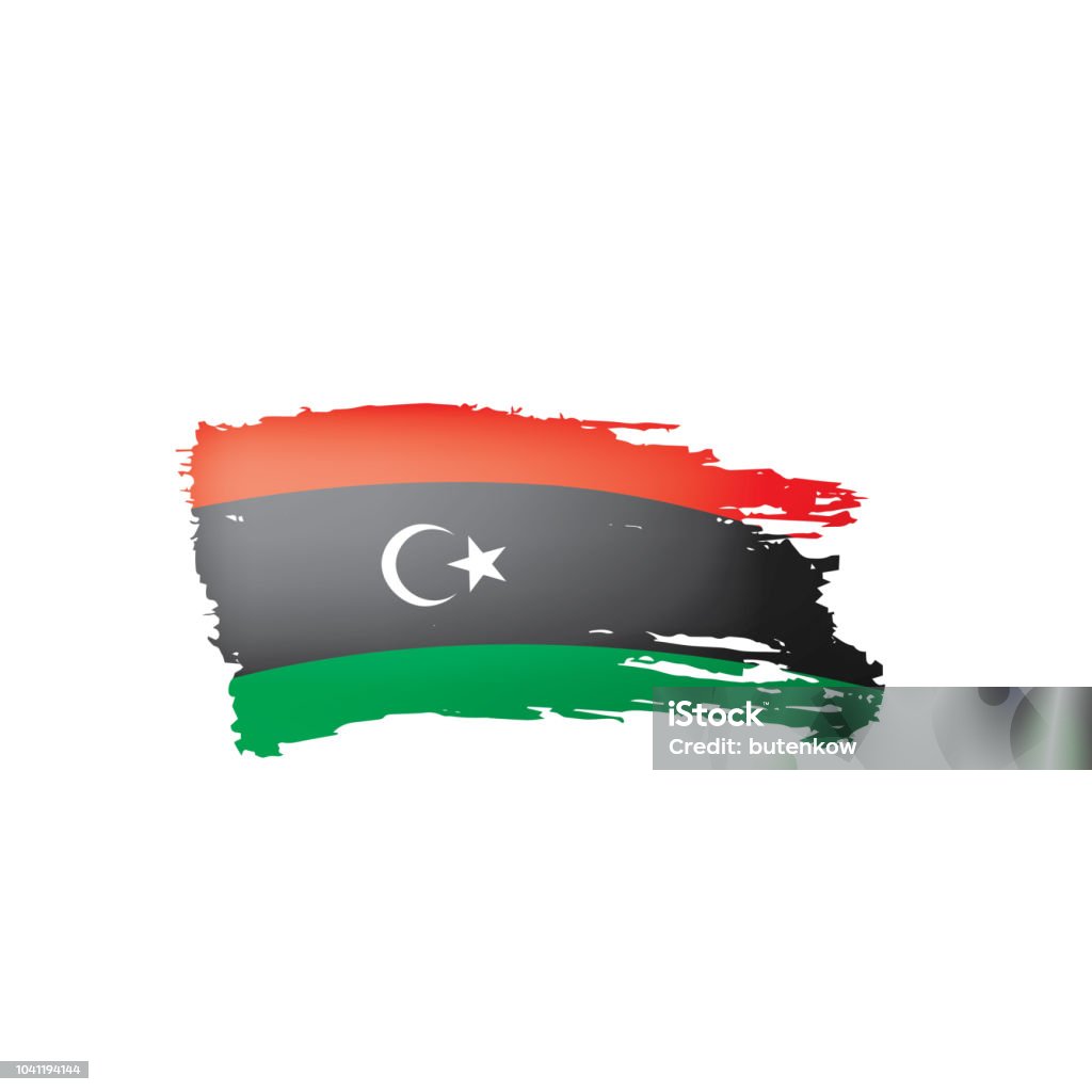 Libyenflagge Vektorillustration Auf Weißem Hintergrund Stock Vektor Art