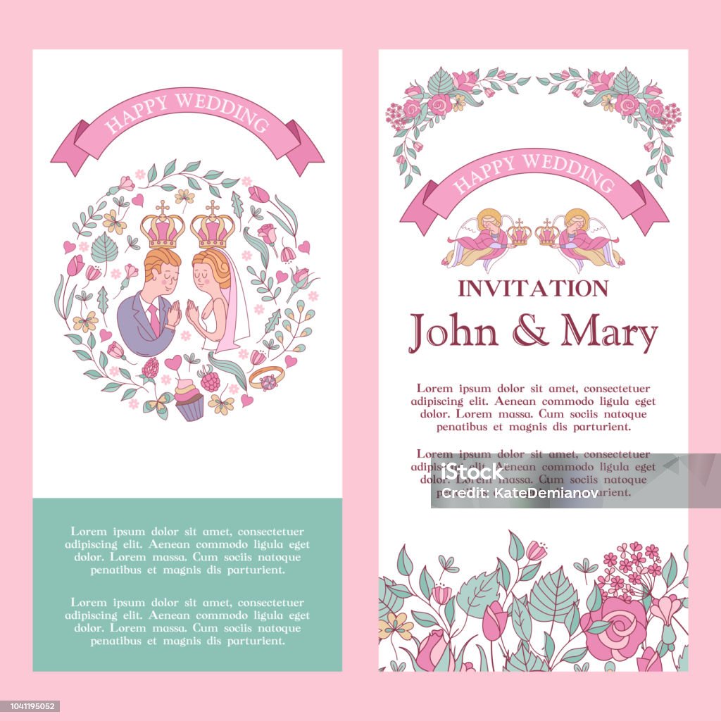 Thiệp Cưới Thiệp Cưới Đám Cưới Hạnh Phúc Hình Minh Họa Vector Lễ ...