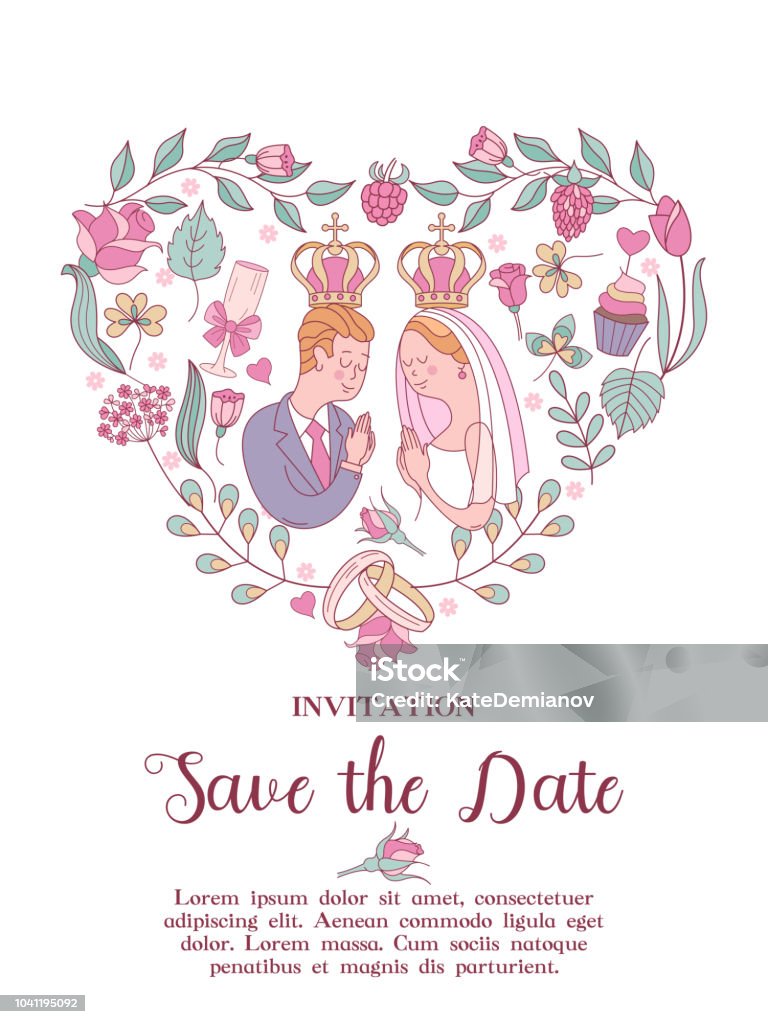 Thiệp Cưới Thiệp Cưới Đám Cưới Hạnh Phúc Hình Minh Họa Vector Lễ ...