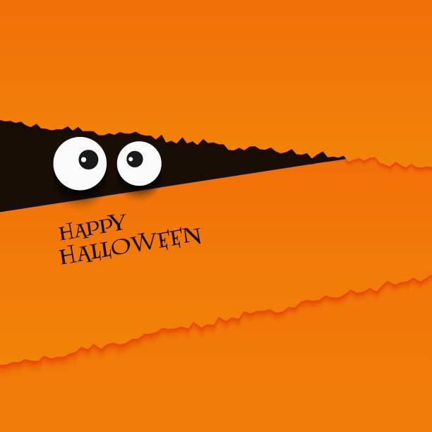 happy halloween card eyes vector illustration background vector art illustration