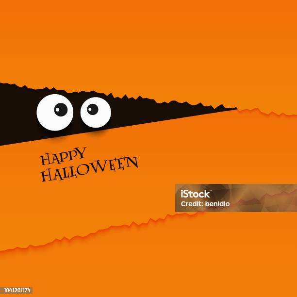 Happy Halloween Card Eyes Vector Illustration Background Stock Illustration - Download Image Now