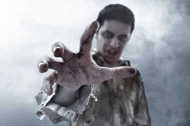 scary zombie hand - apocalypse date imagens e fotografias de stock