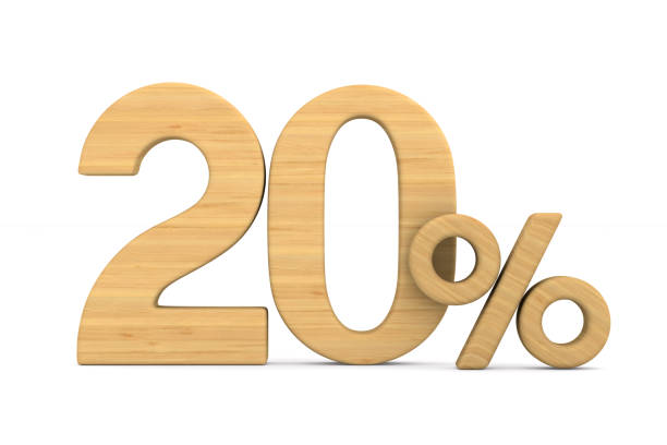 istock twenty percent on white background. Isolated 3D illustration 1041206014