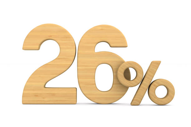 istock twenty six percent on white background. Isolated 3D illustration 1041206016