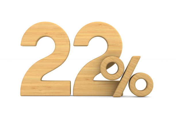istock twenty two percent on white background. Isolated 3D illustration 1041206022