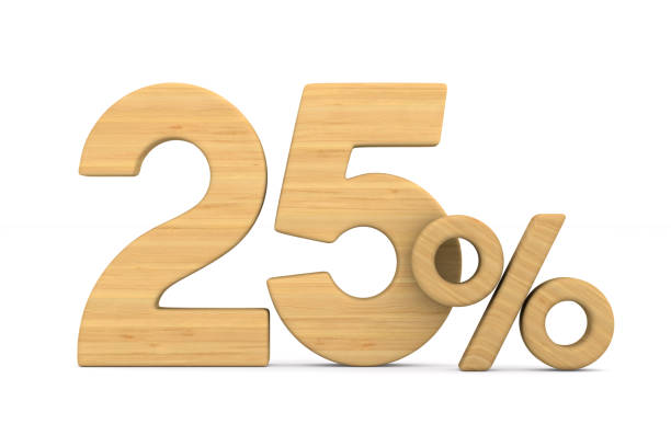 istock twenty five percent on white background. Isolated 3D illustration 1041206062