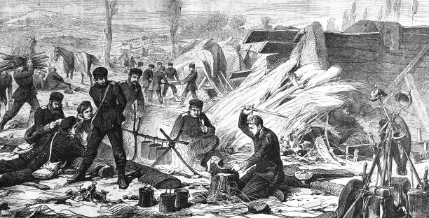 istock War between Germany and France: Camp of german soldiers 1041206472
