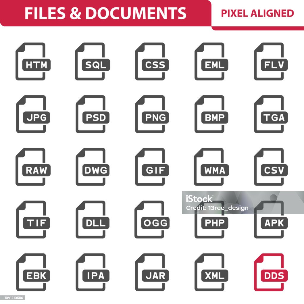 Files & Documents Icons Professional, pixel perfect icons, EPS 10 format. Icon Symbol stock vector