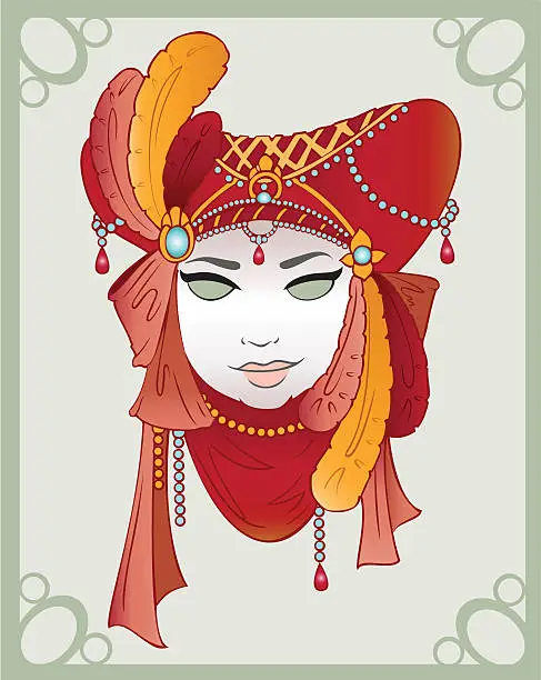 Vector illustration of Venetian Carnival Mask