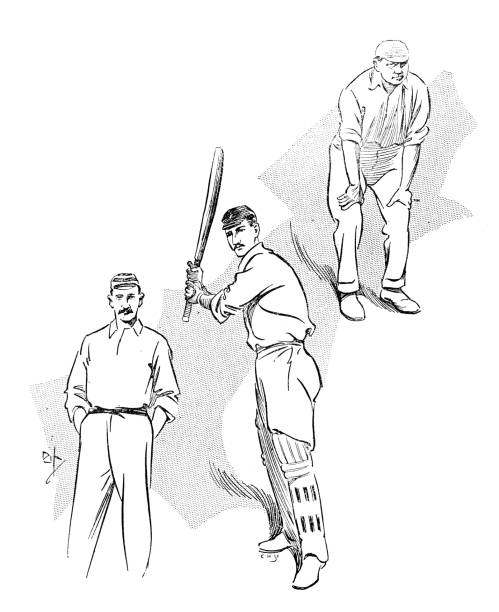 istock Antique engraving illustration: Cricket players 1041211838