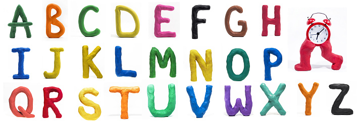 Latin Alphabet made from Play Clay. High quality photo.