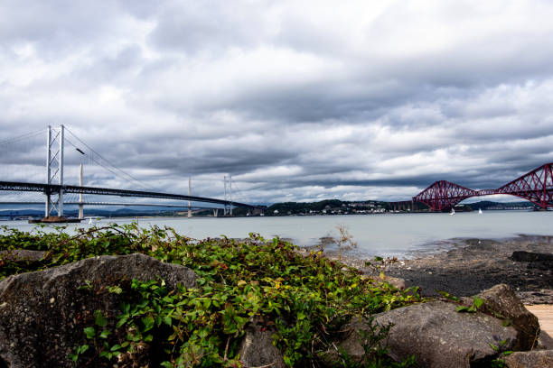 istock Three bridges over Firth of Forth (Queensferry Crossing, Forth Road Bridge and Forth Bridge) 1041216162