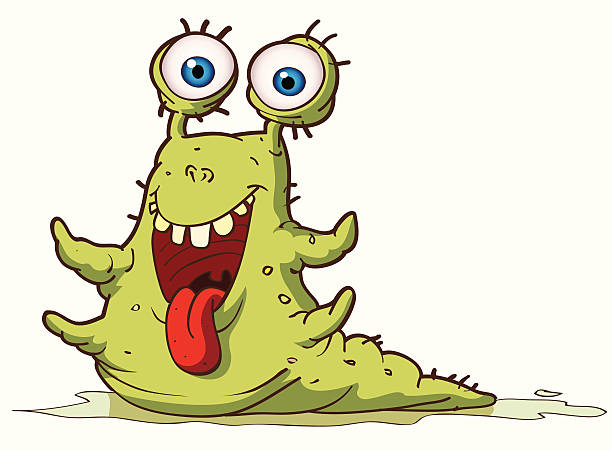 микроорганизм (улыбка - slug bacterium monster virus stock illustrations