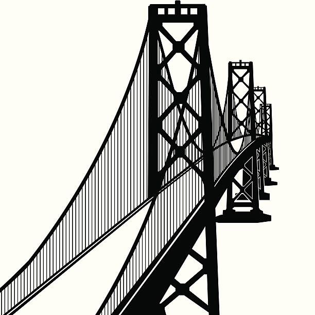 illustrations, cliparts, dessins animés et icônes de grand bay bridge - san francisco oakland bay bridge