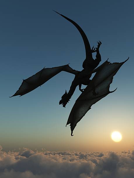 Dragon silhouette stock photo