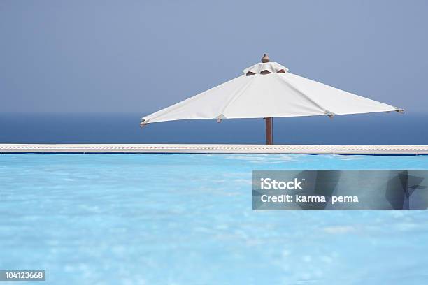 Parasol At The Pool Stock Photo - Download Image Now - Backgrounds, Color Image, Horizontal