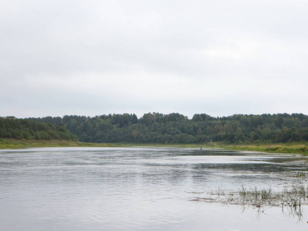 istock Autumn cloudy day on the river 1041236704