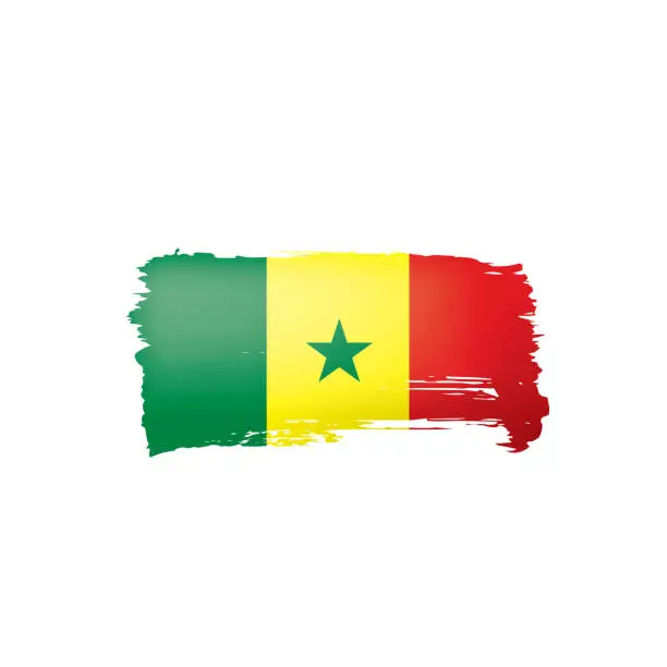 Vector illustration of Senegal flag, vector illustration on a white background.