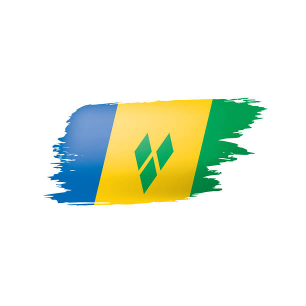 istock Saint Vincent and the Grenadines flag, vector illustration on a white background. 1041265648
