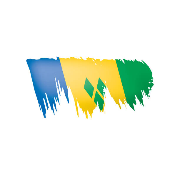 istock Saint Vincent and the Grenadines flag, vector illustration on a white background. 1041265684