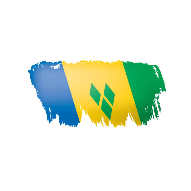 istock Saint Vincent and the Grenadines flag, vector illustration on a white background. 1041265694