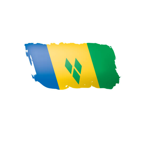 istock Saint Vincent and the Grenadines flag, vector illustration on a white background. 1041265924