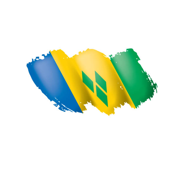 istock Saint Vincent and the Grenadines flag, vector illustration on a white background. 1041265938
