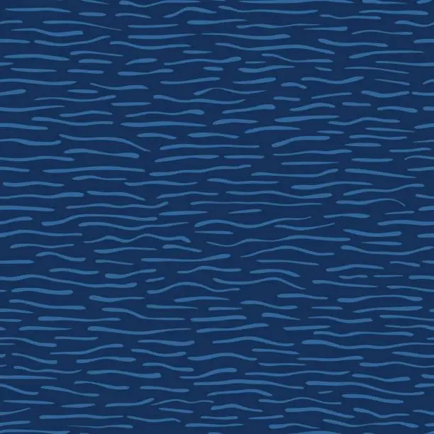 Vector illustration of Blue Aqua Water Waves Vector Pattern Seamless Background