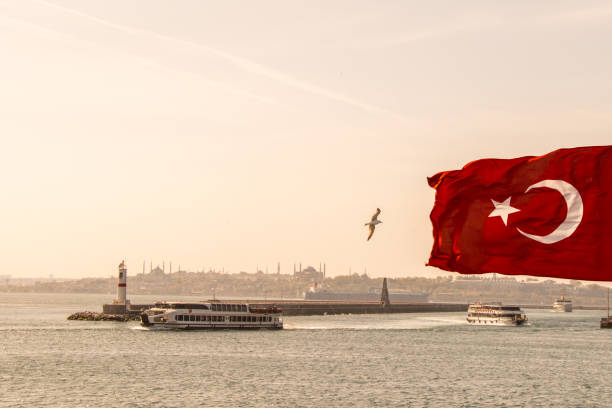 istock Turkish national flag  in view 1041278958