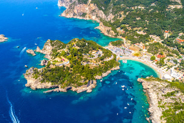 istock Paleokastritsa bay on Corfu island, Greece 1041291992