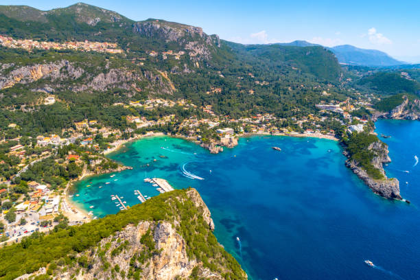 istock Paleokastritsa bay on Corfu island, Greece 1041291994