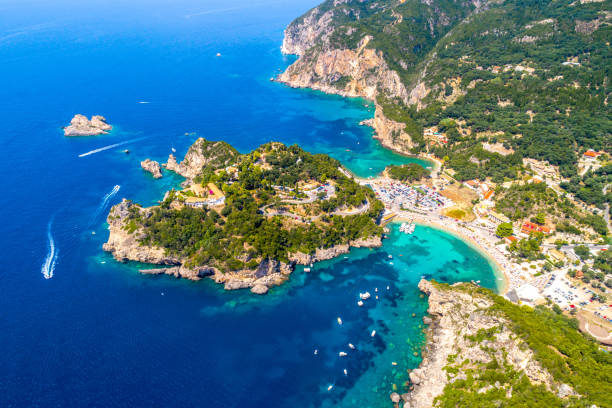istock Paleokastritsa bay on Corfu island, Greece 1041294502