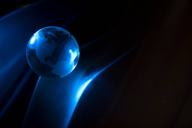 istock America on a glass globe with black backgroundblack background, 1041309430