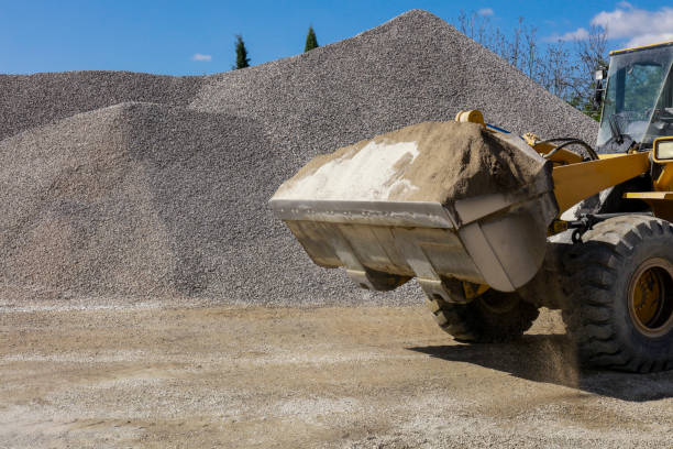 istock Heavy equipment machine wheel loader on construction jobsite 1041327010