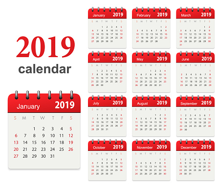 Vector calendar 2019