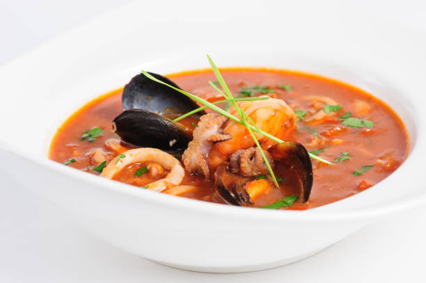 istock Seafood Soup in white dish 1041368178