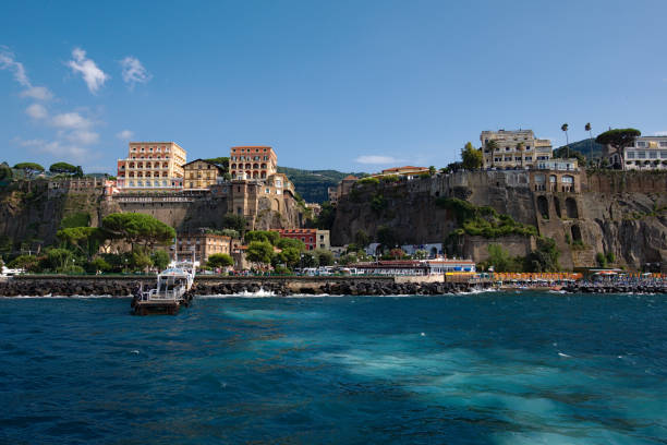 Port of Sorrento, Italy, seen from a boat