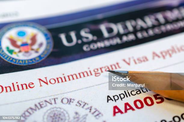 Usa Visa Application Stock Photo - Download Image Now - Emigration and Immigration, Passport Stamp, USA
