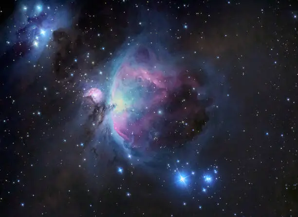 The Orion Nebula is several light-years away from our solar system and requires several hours of exposure time for successful shots