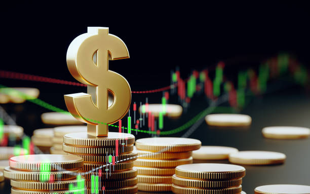 istock American Dollar Symbol With Financial Graphic Elements Over Dark Background 1041393988